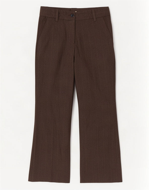 Pantaloni da abito Bootcut da donna Zara EU 36 XS W26 L28 Poliestere a righe marroni