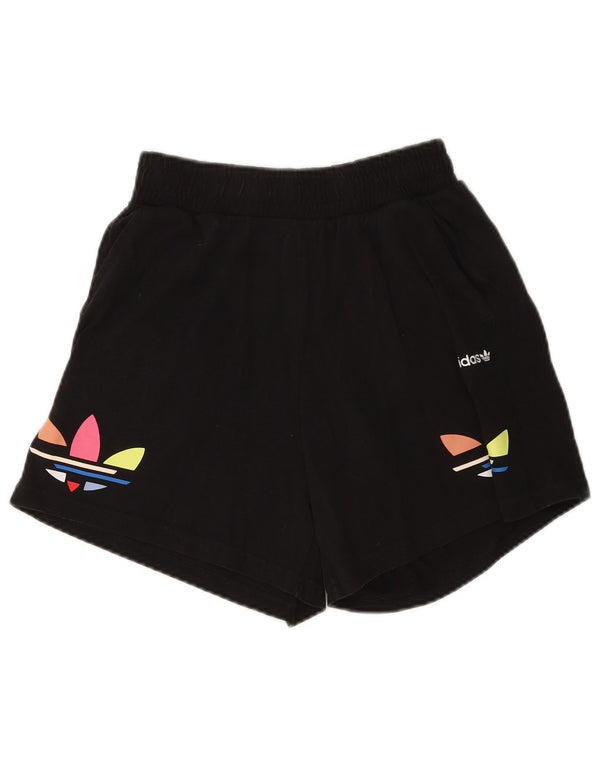 Pantaloncini sportivi grafici da donna Adidas UK 10 piccoli cotone nero