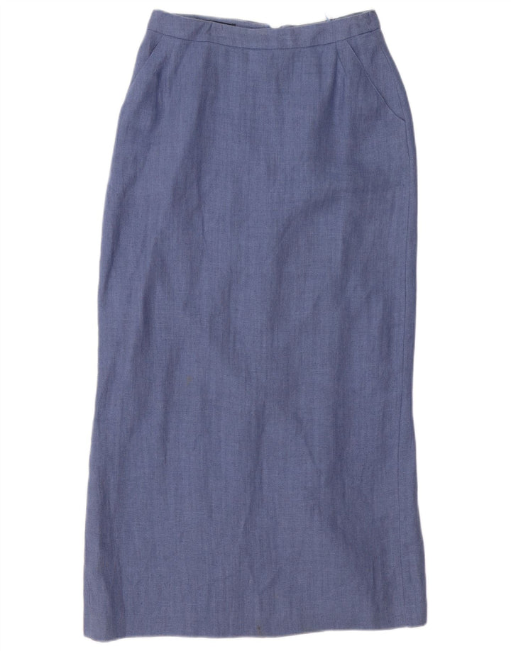 Monsoon Set gonna da donna a 3 bottoni e 2 pezzi UK 10 Small W26 Lino blu