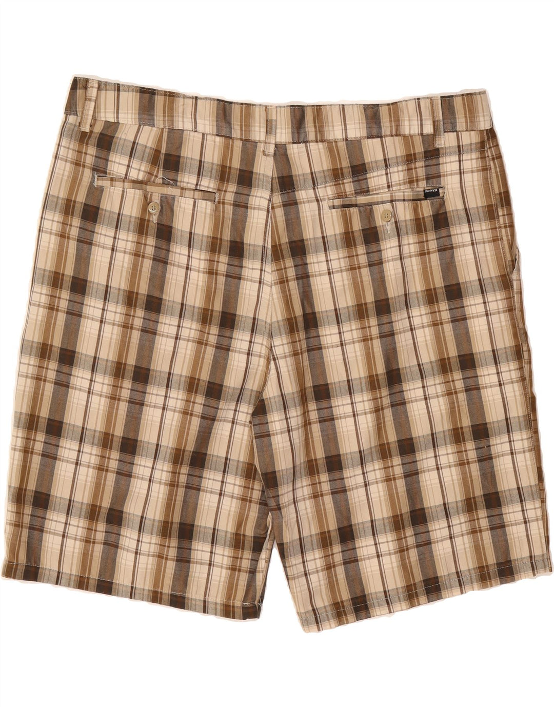 HURLEY Mens Chino Shorts W36 Large  Brown Check Cotton Vintage Hurley and Second-Hand Hurley from Messina Hembry 