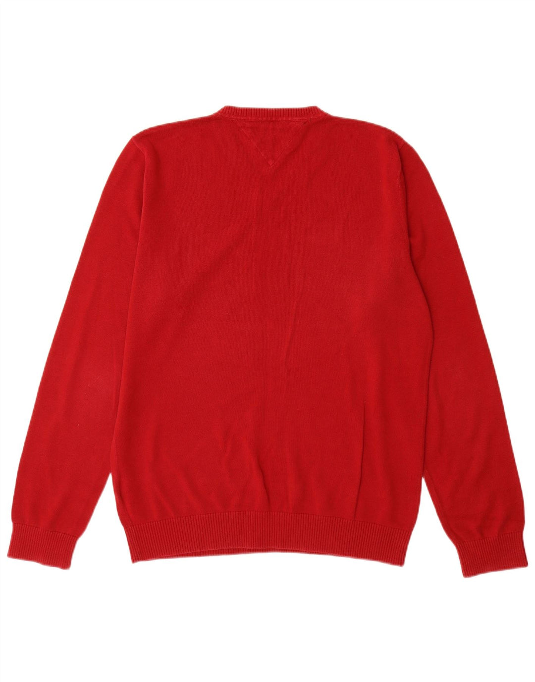 TOMMY HILFIGER Maglione da uomo con scollo a V in cotone rosso medio