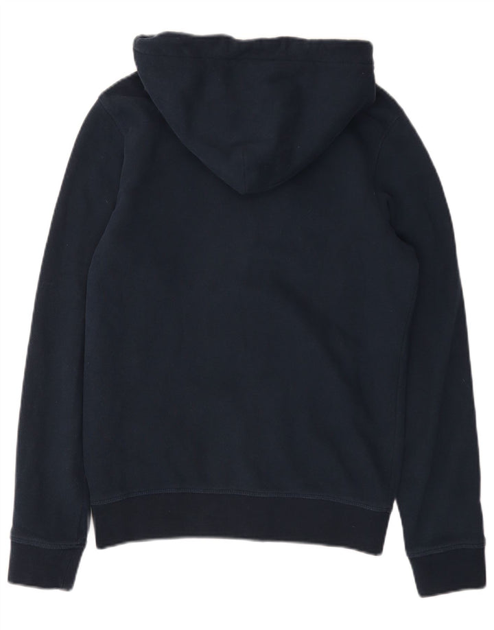 GANT Maglione con cappuccio e zip grafica da uomo piccolo in cotone blu navy