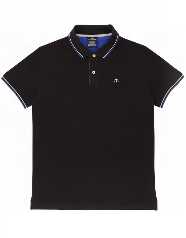 Polo da uomo Champion in cotone nero medio