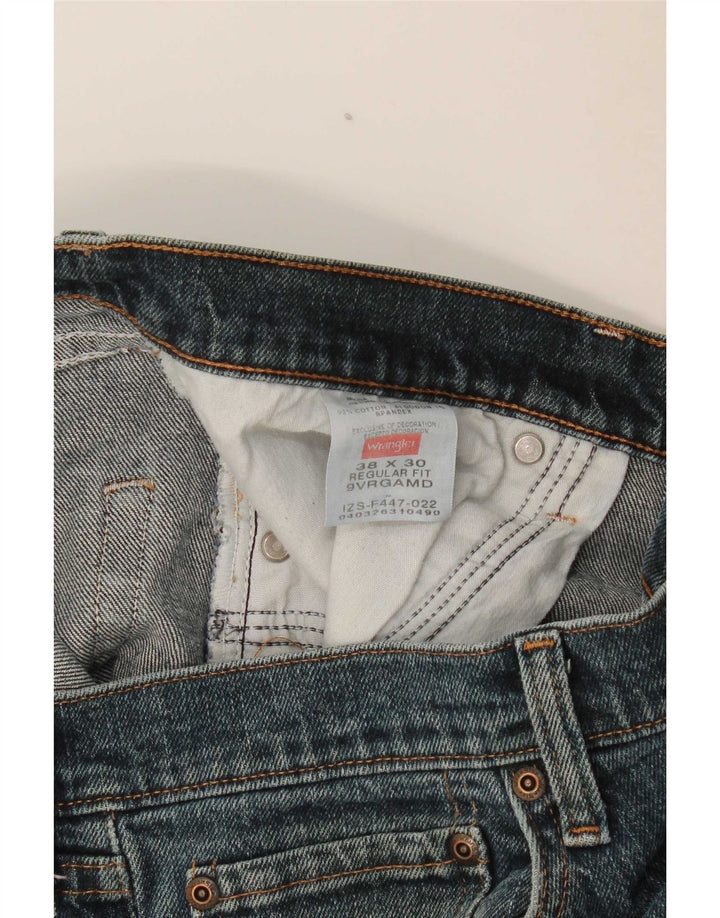 Jeans dritti da uomo Wrangler vestibilità regolare W38 L30 cotone blu