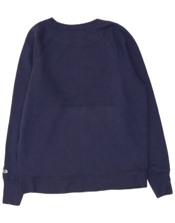 Felpa grafica da uomo Champion, maglione grande, poliestere blu navy