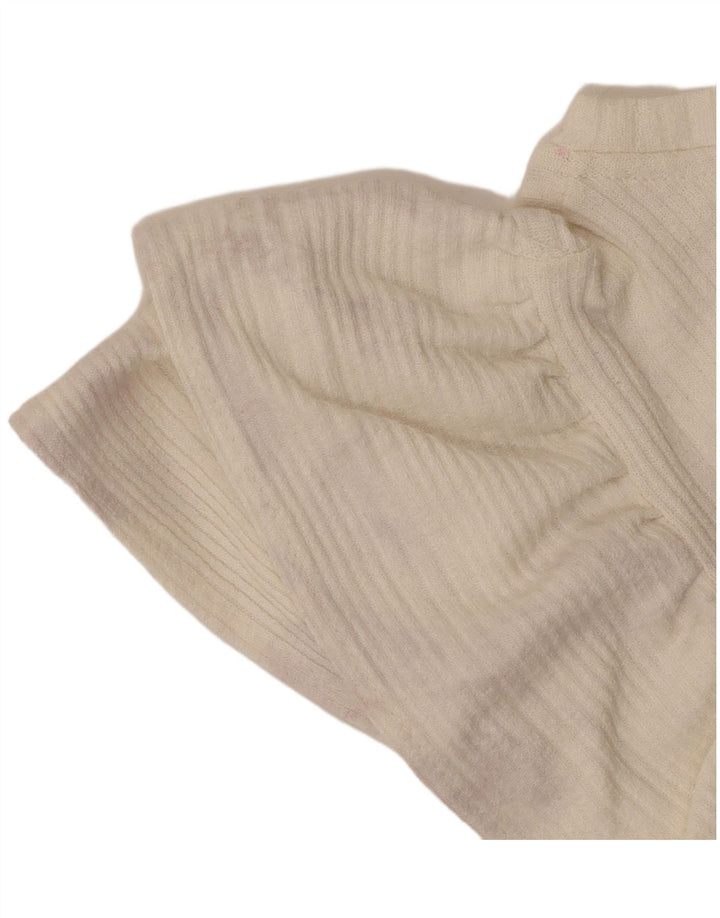 Top corto da donna Zara in camicetta UK 14 grande poliestere bianco sporco