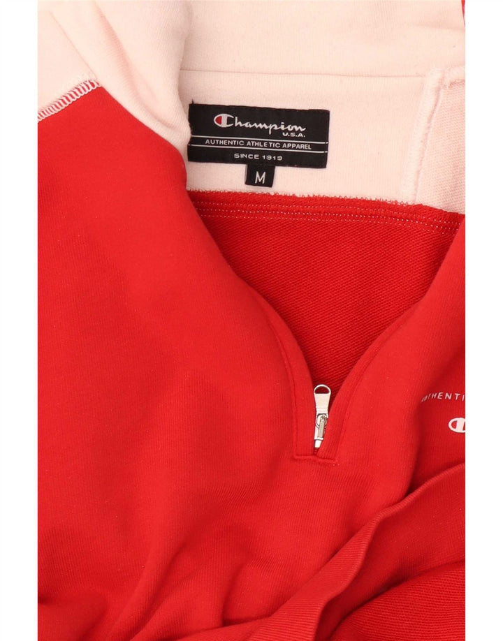 Felpa Champion da uomo con zip e collo, colore rosso medio