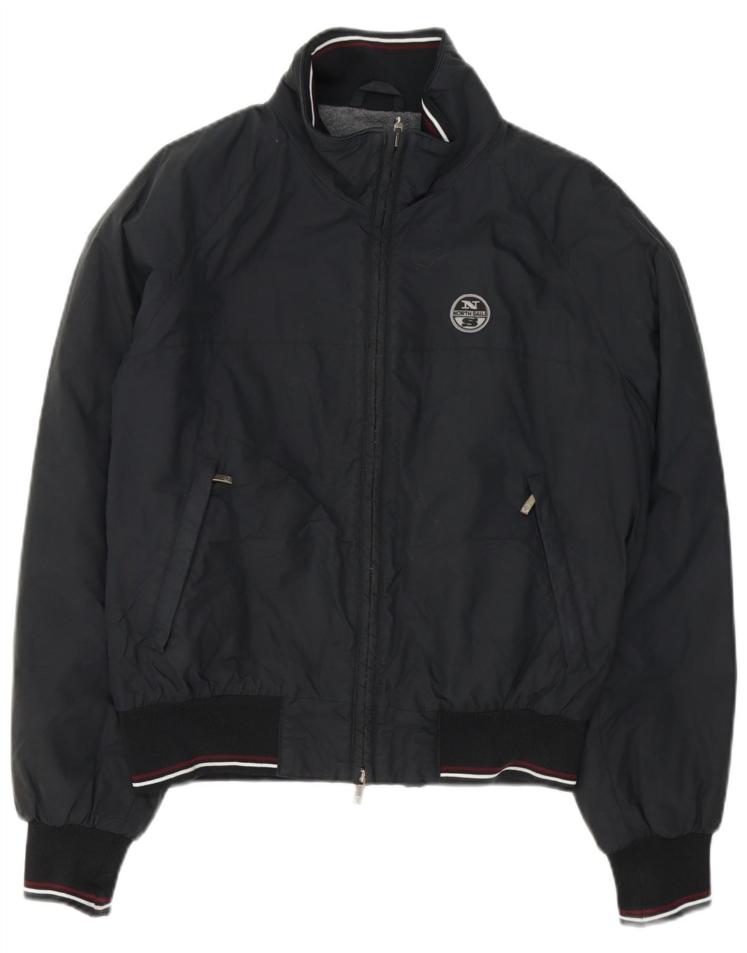 Giubbotto bomber da uomo North Sails UK 38 poliammide a righe nere medie