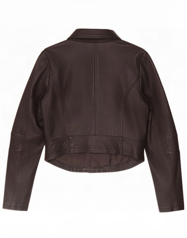 Giacca da motociclista in pelle corta da donna Urban Bliss UK 12 media nera