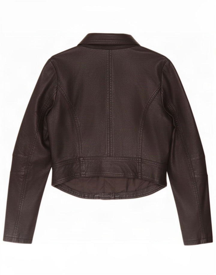 Giacca da motociclista in pelle corta da donna Urban Bliss UK 12 media nera
