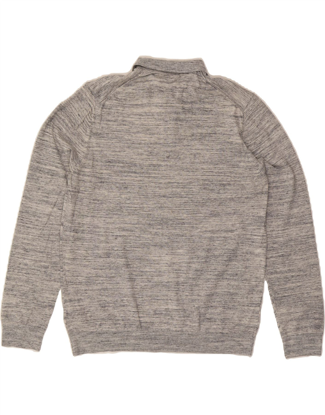MARKS & SPENCER Mens Polo Neck Jumper Sweater Large Grey Cotton Vintage Marks & Spencer and Second-Hand Marks & Spencer from Messina Hembry 