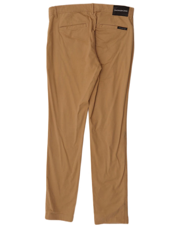 Pantaloni chino slim da uomo Calvin Klein W29 L32 in cotone beige