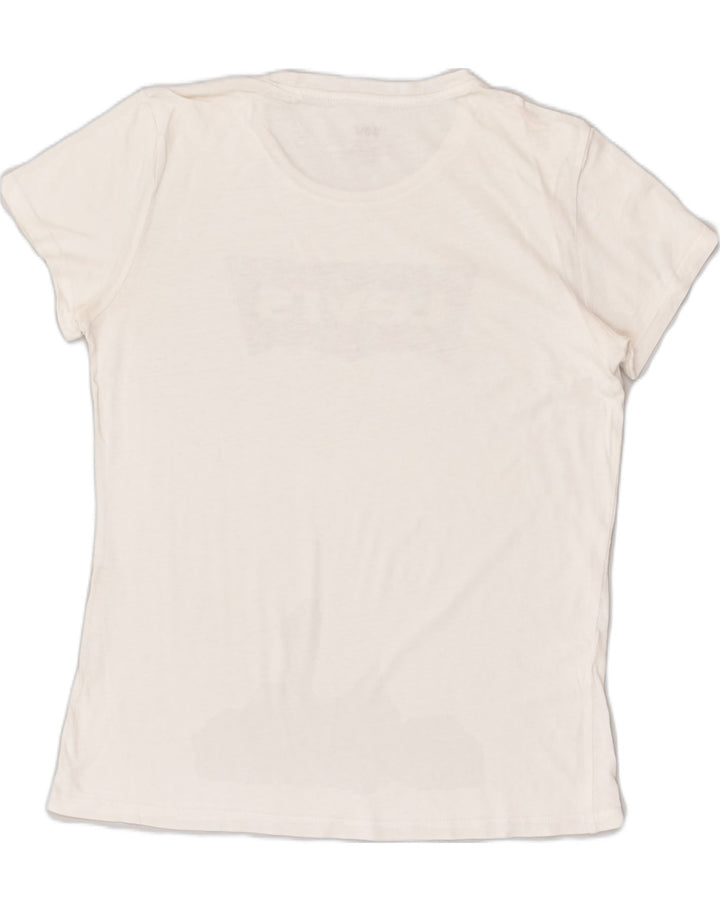 LEVI'S Womens Graphic T-Shirt Top UK 10 Small White | Vintage Levi's | Thrift | Second-Hand Levi's | Used Clothing | Messina Hembry 