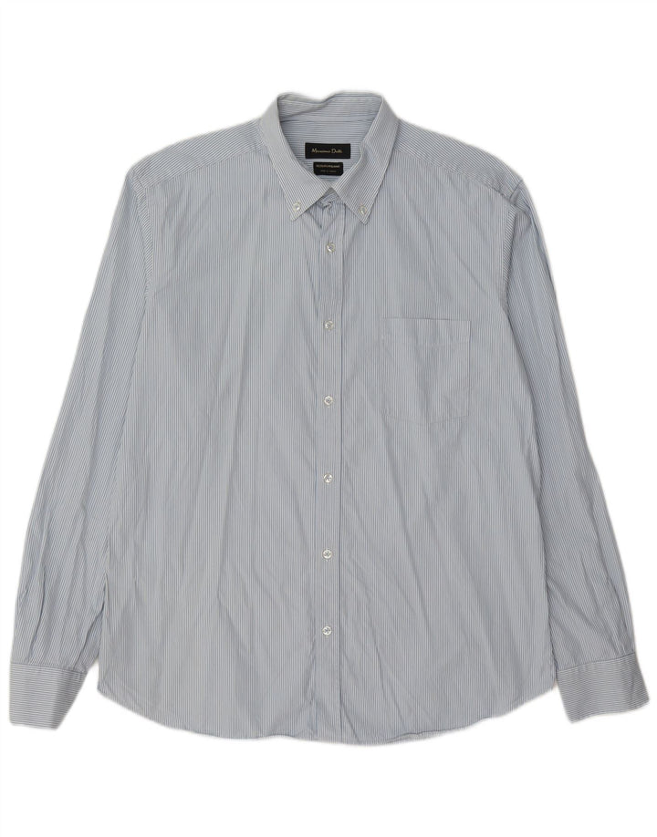 Massimo Dutti Camicia da uomo grande a righe blu