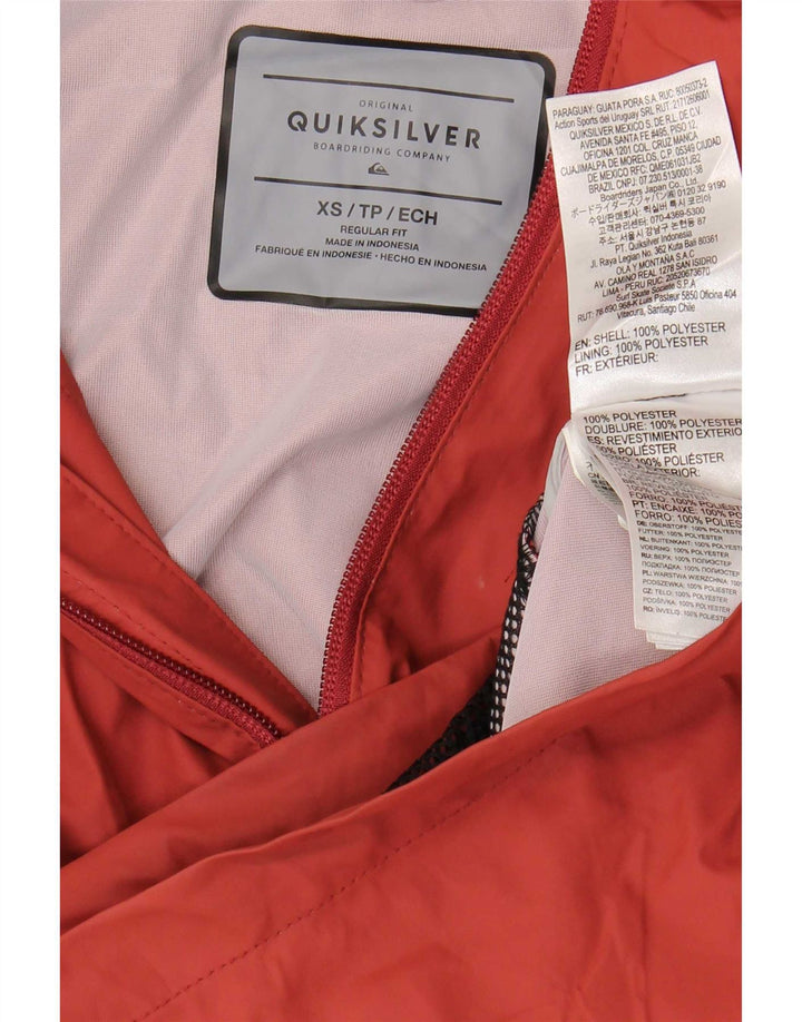 Giacca antipioggia Quiksilver da uomo con vestibilità regolare con cappuccio UK 36 XS poliestere rosso