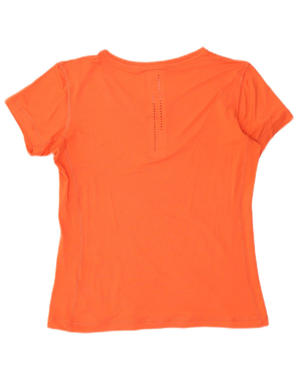 Nike Womens Dri Fit Graphic T-Shirt Top UK 14 Large Orange
