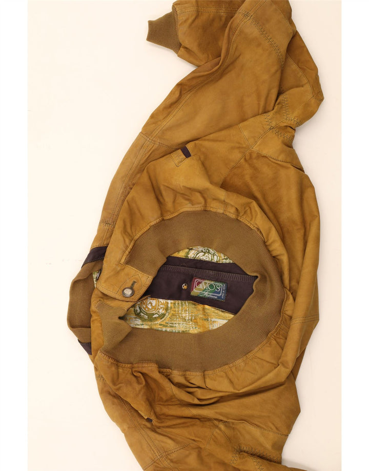 GIMO'S Mens Leather Jacket UK 42 XL Brown Leather Vintage Gimo's and Second-Hand Gimo's from Messina Hembry 