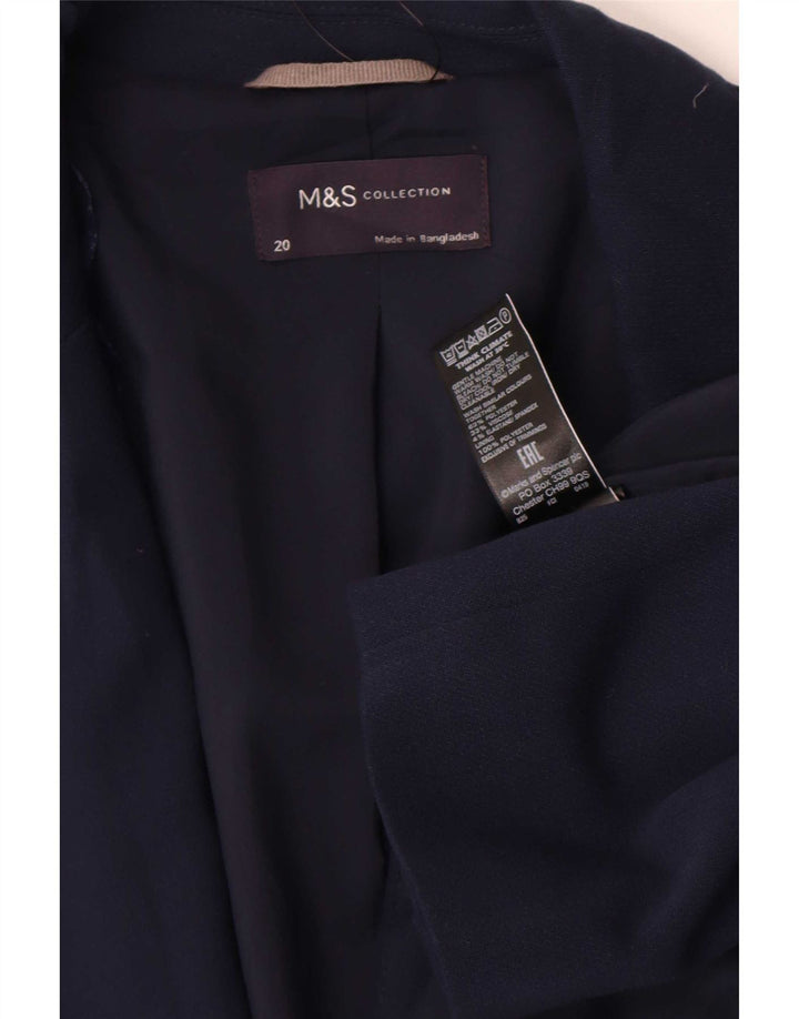 Giacca blazer a 1 bottone da donna Marks & Spencer UK 20 2XL poliestere blu navy