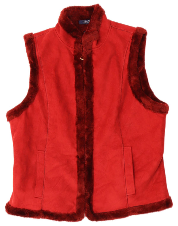 Chaps Gilet Sherpa da donna UK 18 XL Acrilico color block rosso