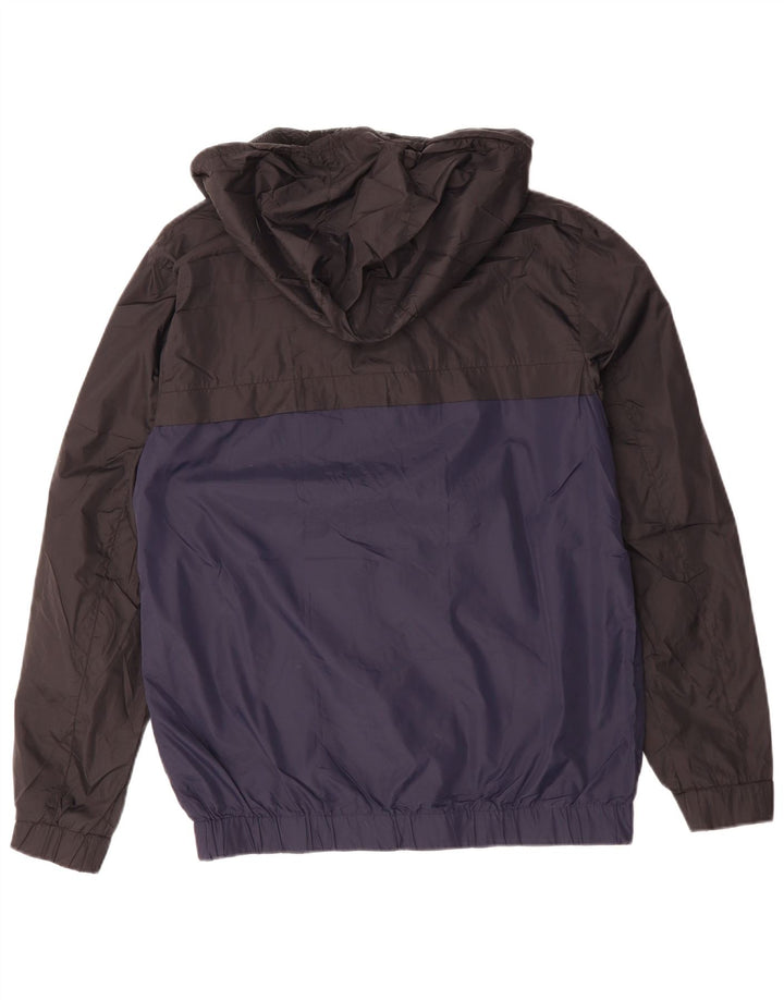 CALVIN KLEIN JEANS Giacca antipioggia grafica da uomo UK 38 Blocco colore blu medio