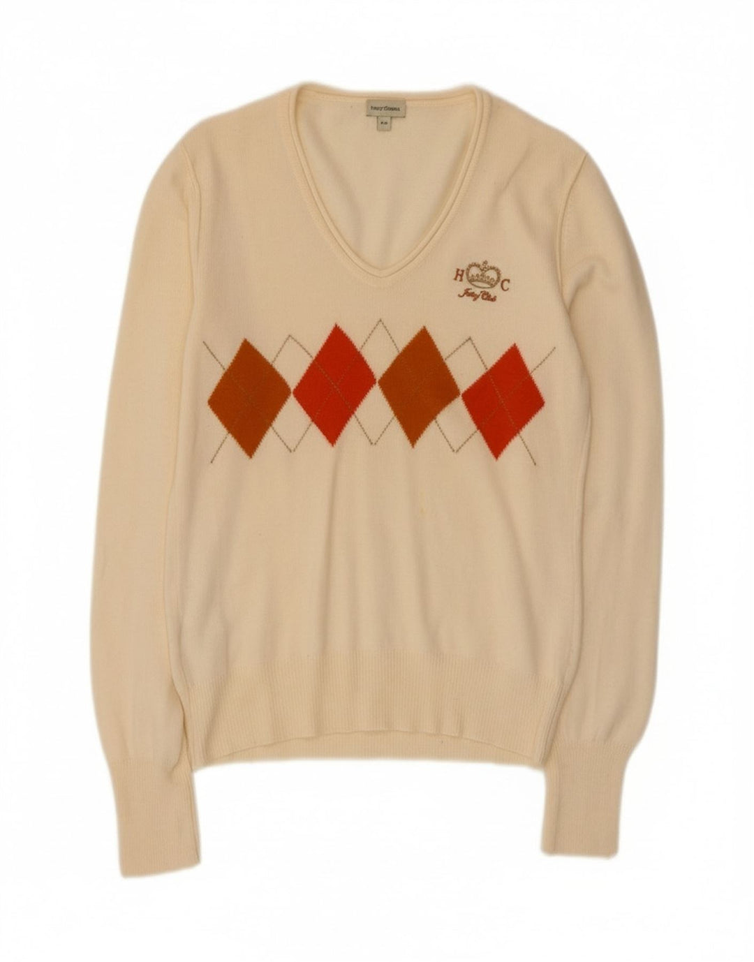 Maglione da donna con scollo a V Henry Cottons IT 46 grande bianco sporco