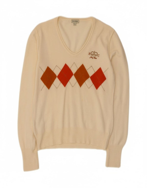 Henry Cottons Womens V-Neck Jumper Sweater IT 46 Large Off White