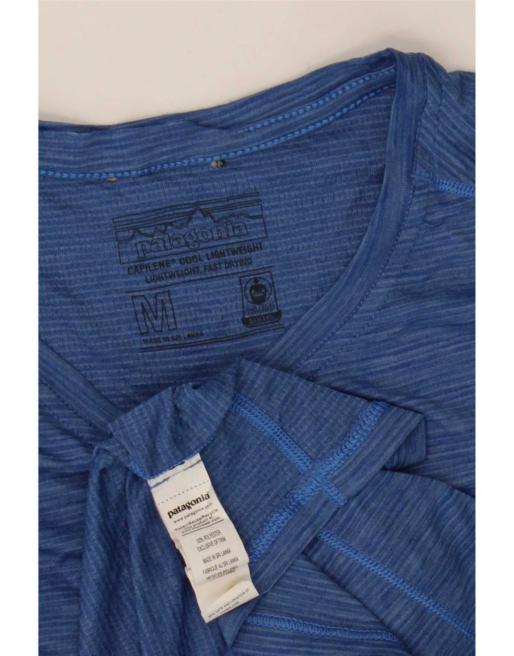 T-shirt da uomo Patagonia Top poliestere gessato blu medio