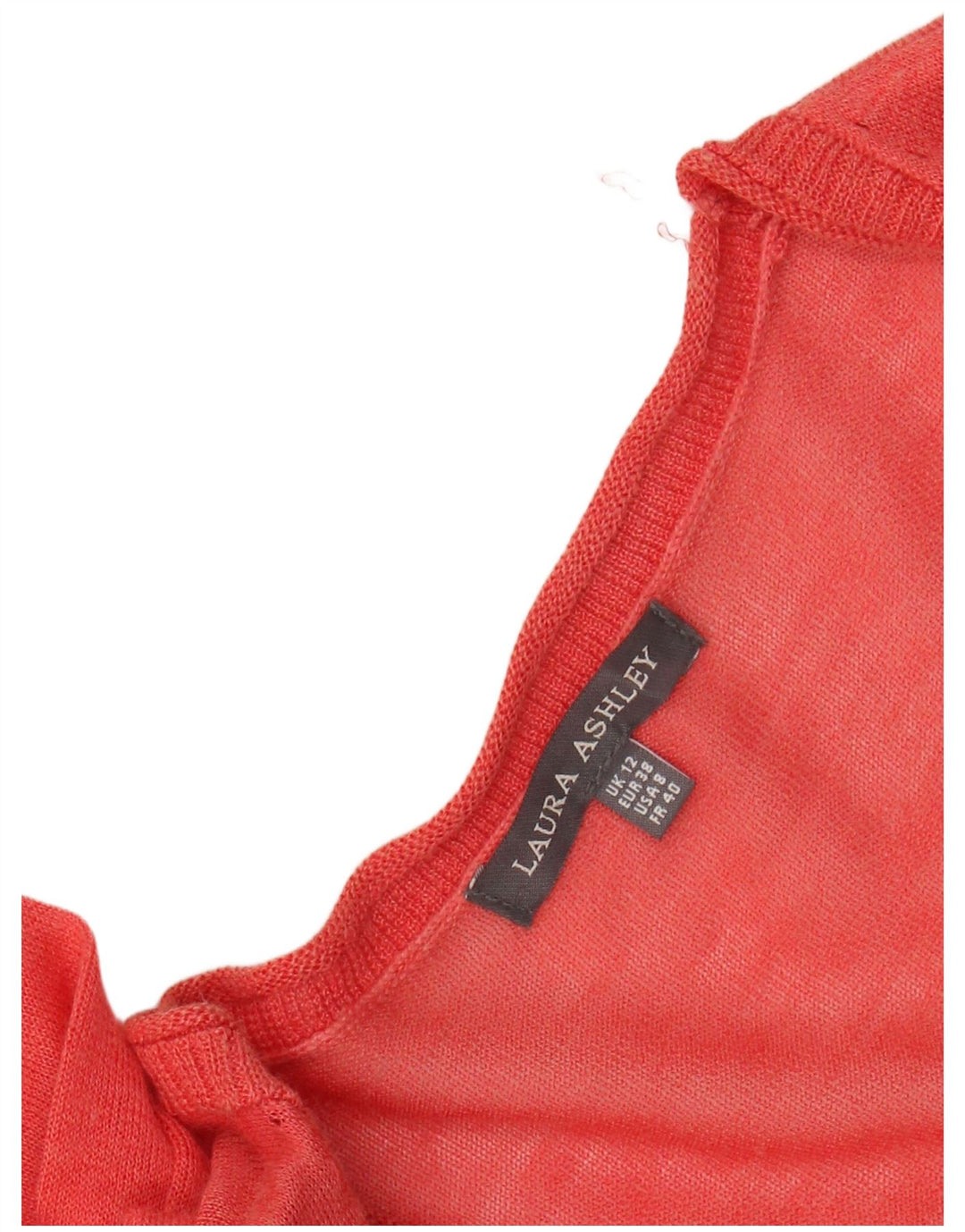 LAURA ASHLEY Maglione cardigan lungo da donna UK 12 Rosso medio