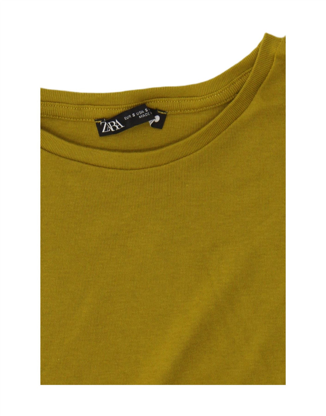 ZARA Womens T-Shirt Top UK 10 Small Green Vintage Zara and Second-Hand Zara from Messina Hembry 