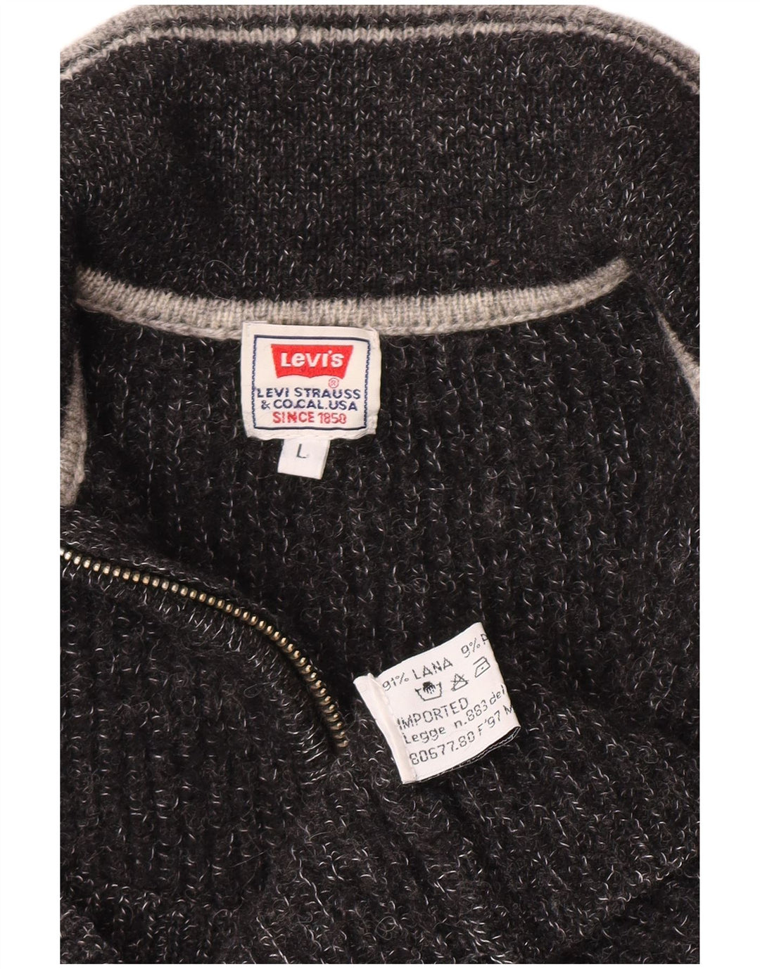 Maglione cardigan per ragazzi Levi's 11-12 anni grande lana screziata grigia