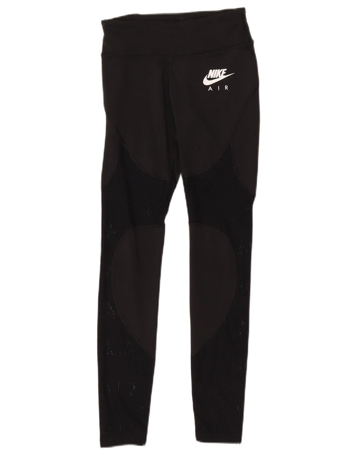 Leggings grafici Nike Dri Fit da donna UK 4 XS poliestere nero
