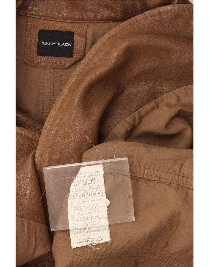 Giacca in pelle da donna Penny Black UK 10 Piccola pelle marrone