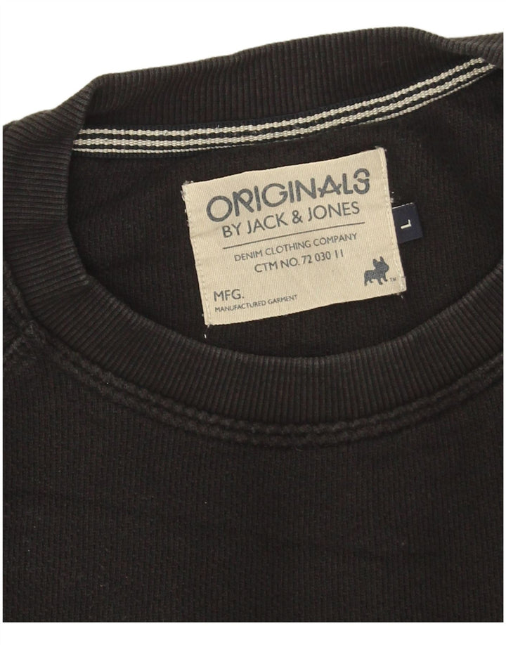 Jack & Jones Felpa da uomo Maglione grande cotone nero