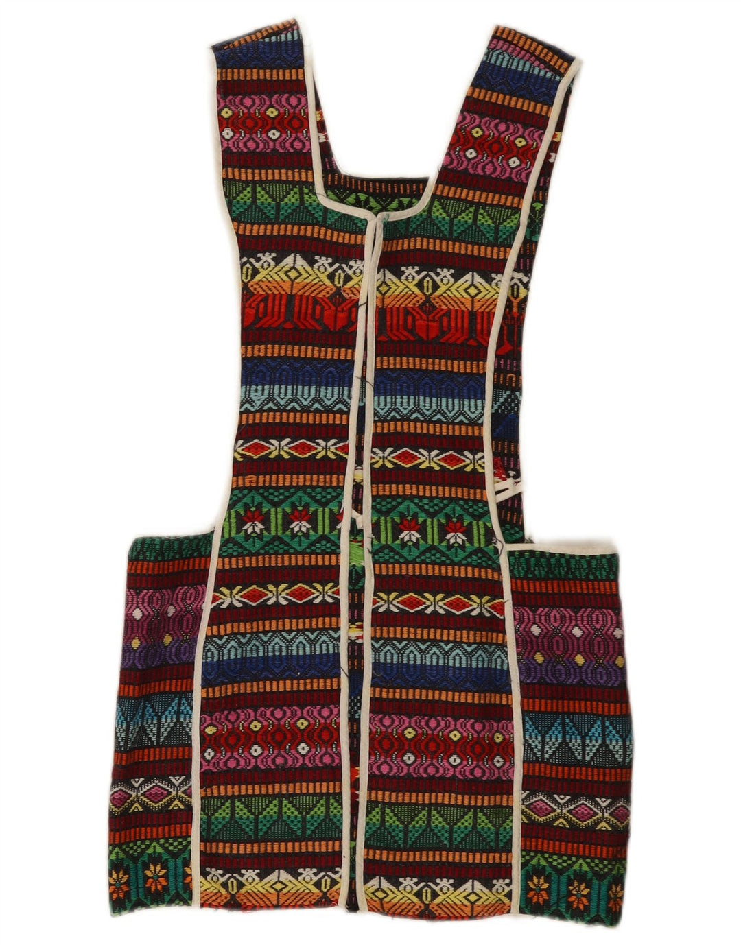 Top tunica senza maniche vintage da donna taglia unica geometrica multicolore