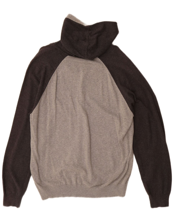 CALVIN KLEIN JEANS Maglione cardigan con cappuccio da uomo XL in cotone color block grigio