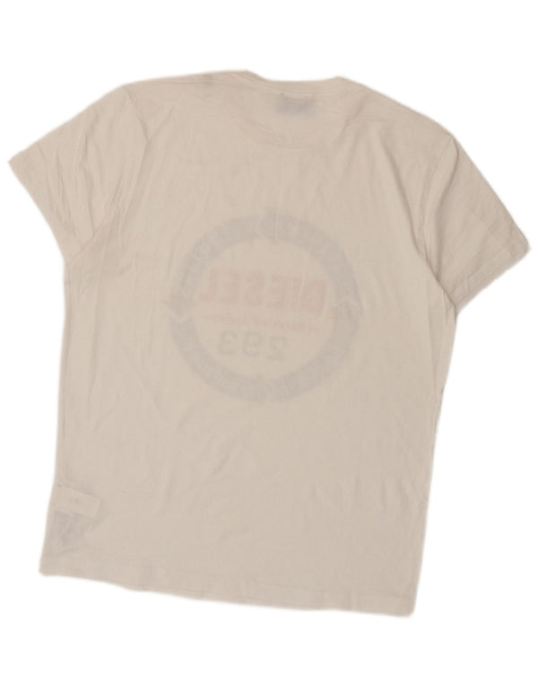 T-shirt grafica da uomo Diesel Top XL in cotone bianco