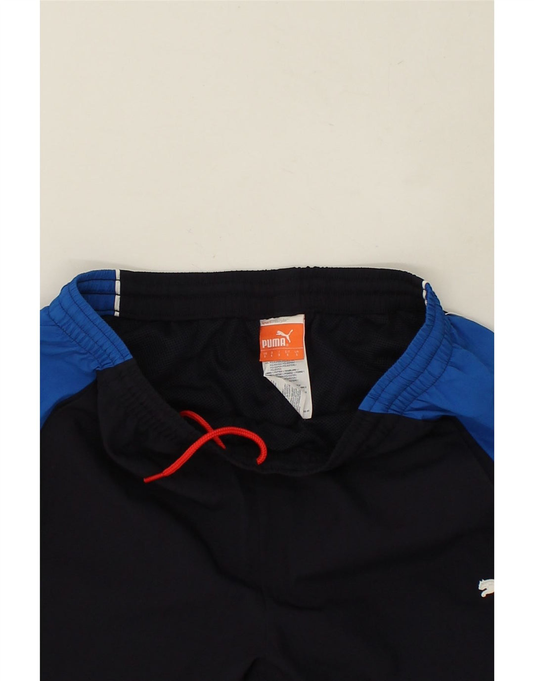 Pantaloni da tuta da uomo PUMA piccoli in poliestere color block blu navy