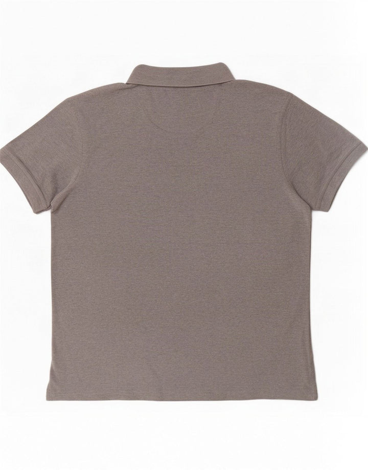 Polo da uomo Barbour grande in cotone grigio
