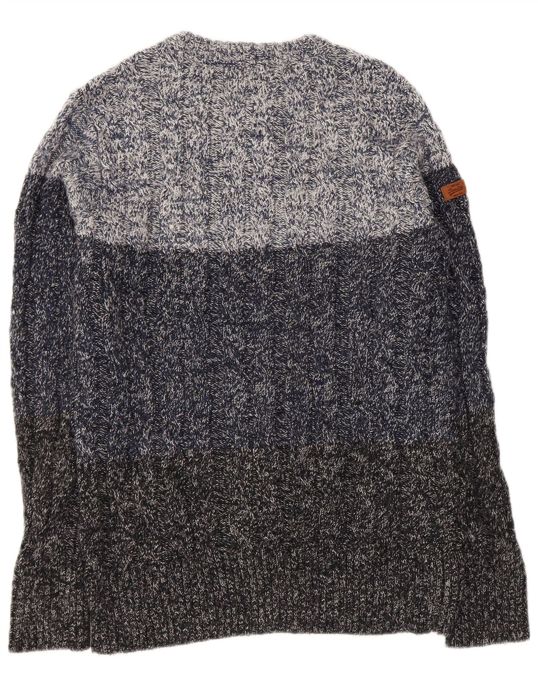 Maglione da uomo con scollo a barca Superdry Acrilico screziato blu navy medio
