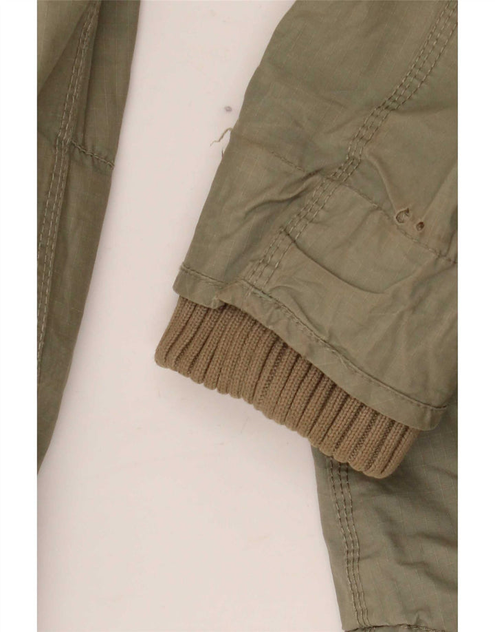 Giacca parka da donna con cappuccio Superdry UK 12 cotone kaki medio