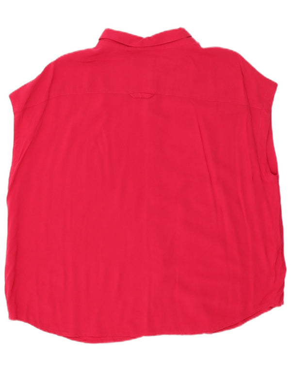 Camicia oversize senza maniche da donna Benetton UK 16 Large Rosa Viscosa
