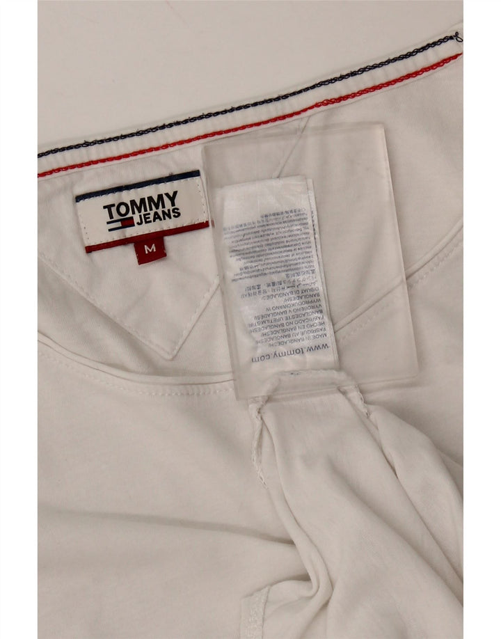 TOMMY HILFIGER T-shirt da donna Top UK 14 cotone bianco medio