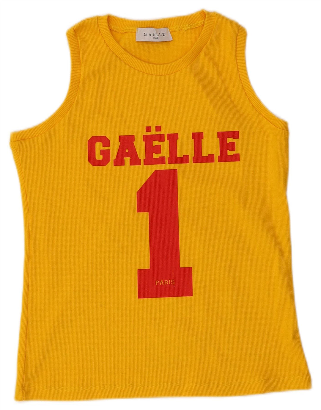 Canotta grafica da bambino Gaelle 15-16 anni in cotone giallo