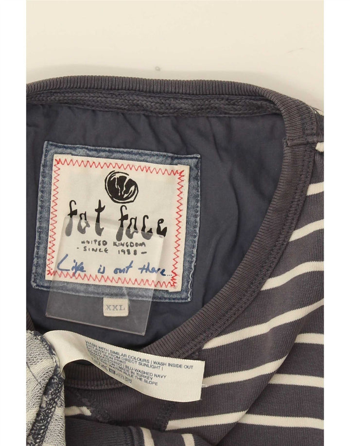 Felpa da uomo Fat Face Maglione 2XL Cotone a righe grigie
