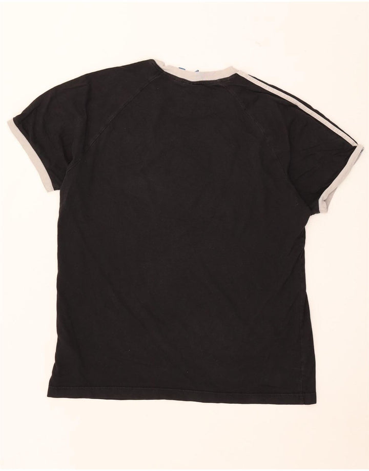 T-shirt da uomo Adidas Top Large nera in cotone color block
