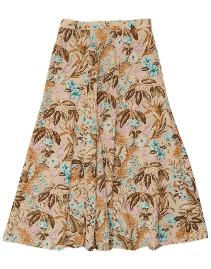 Gonna svasata da donna VINTAGE IT 42 media W28 Beige floreale