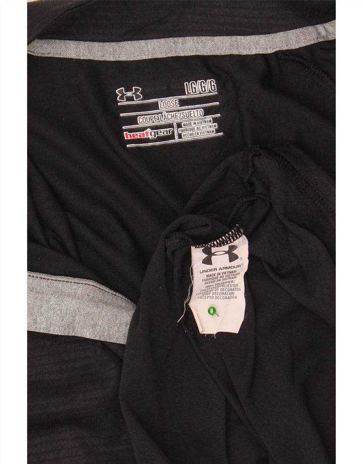 Under Armour Uomo Heat Gear Zip Collo Pullover Tuta Top Grande Nero