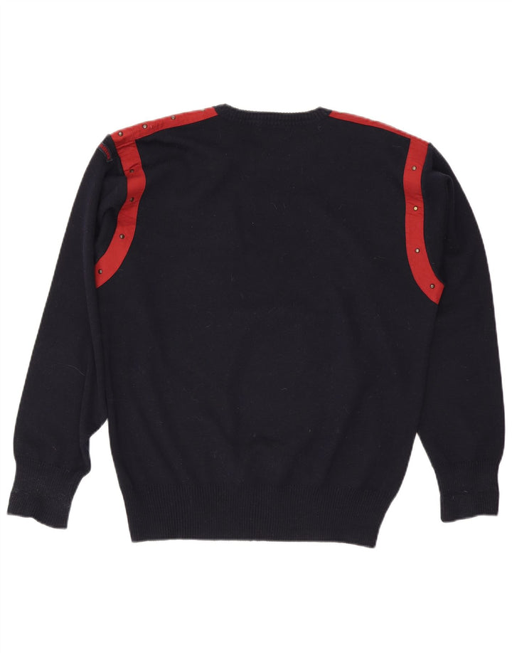 Paul & Shark Maglione girocollo da uomo a blocchi di colore blu navy medio