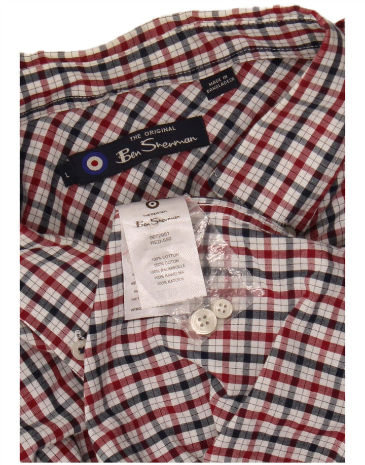 Camicia da uomo Ben Sherman in cotone a quadri multicolore grande