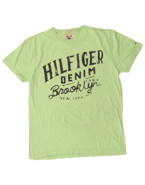 T-shirt grafica da uomo Tommy Hilfiger Brooklyn Top piccola in cotone verde